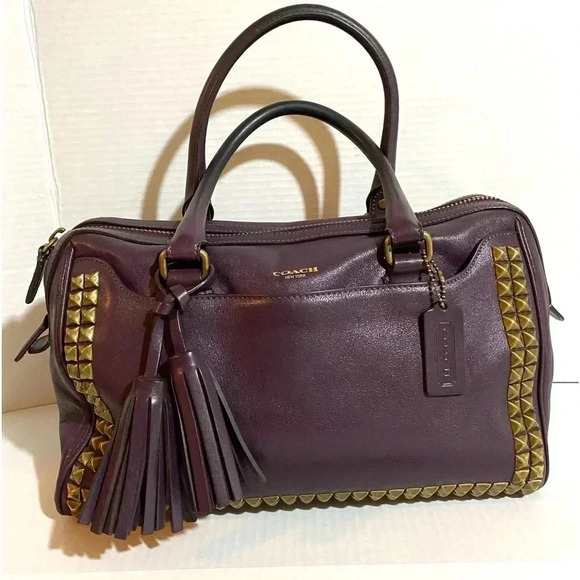 coach Handbags - Coach purple leather satchel handbag